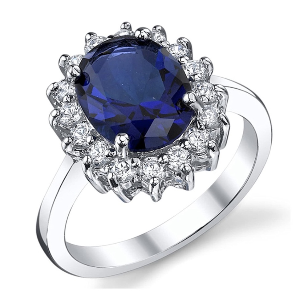 Princess Diana and Duchess of Cambridge-inspired faux sapphire ring.